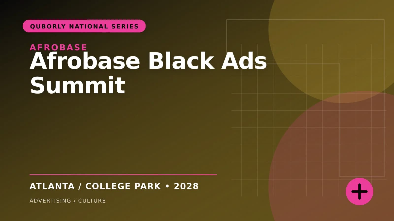 Official 16:9 event poster for Afrobase Black Ads Summit, presented by Afrobase.