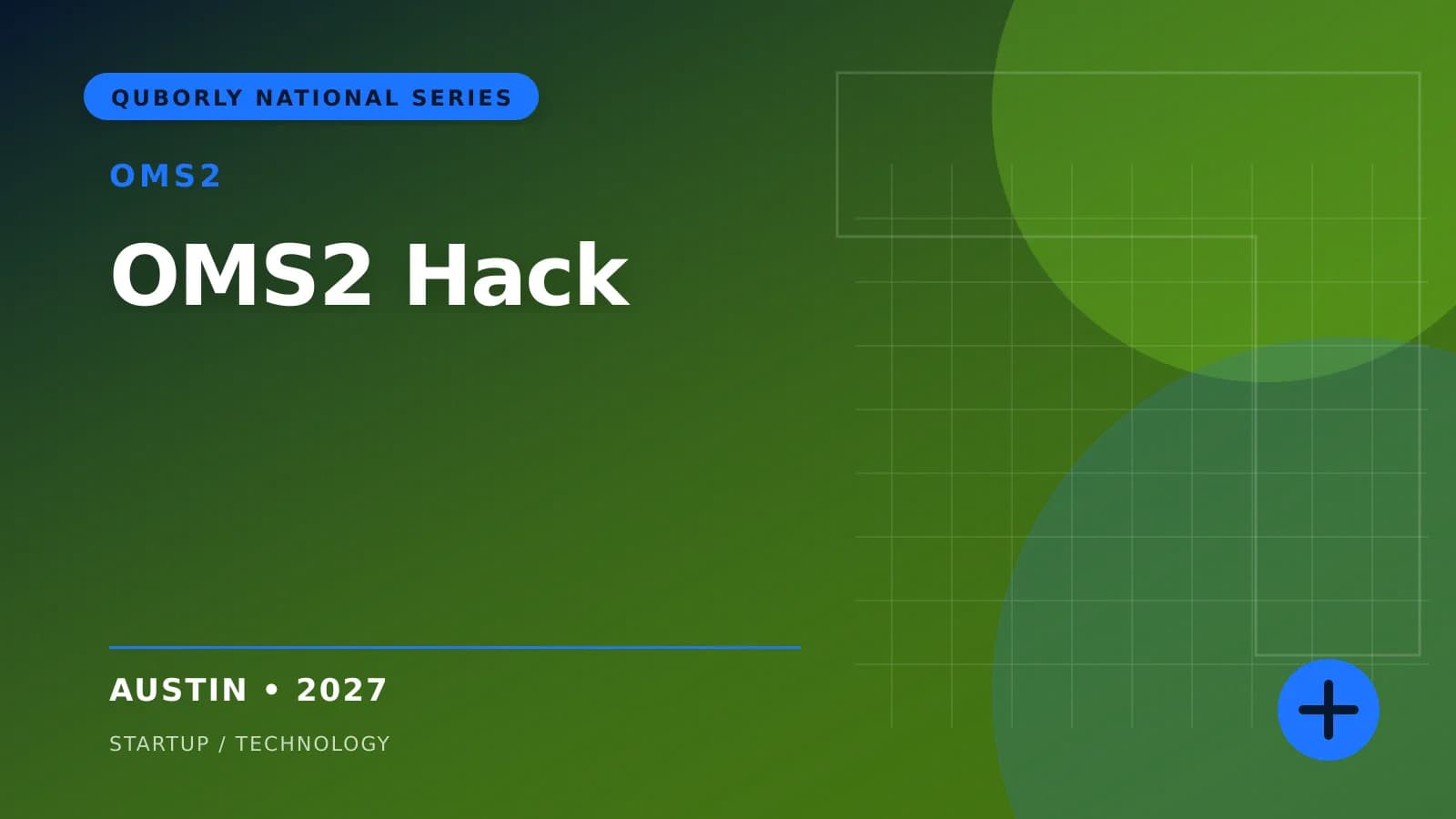 Official 16:9 event poster for OMS2 Hack, presented by OMS2.