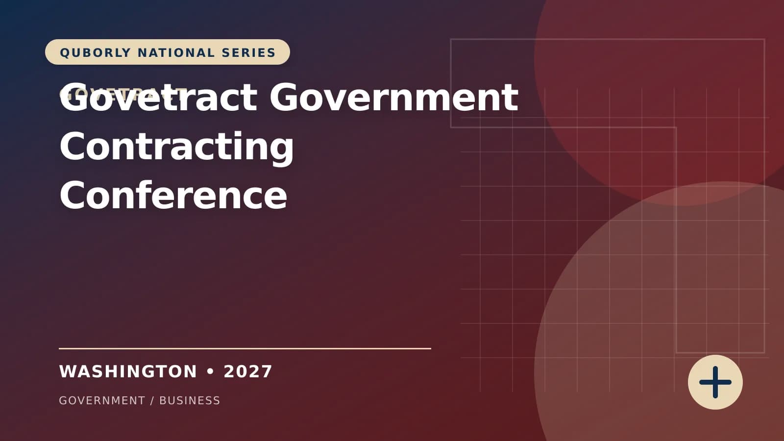 Official 16:9 event poster for Govetract Government Contracting Conference, presented by Govetract.