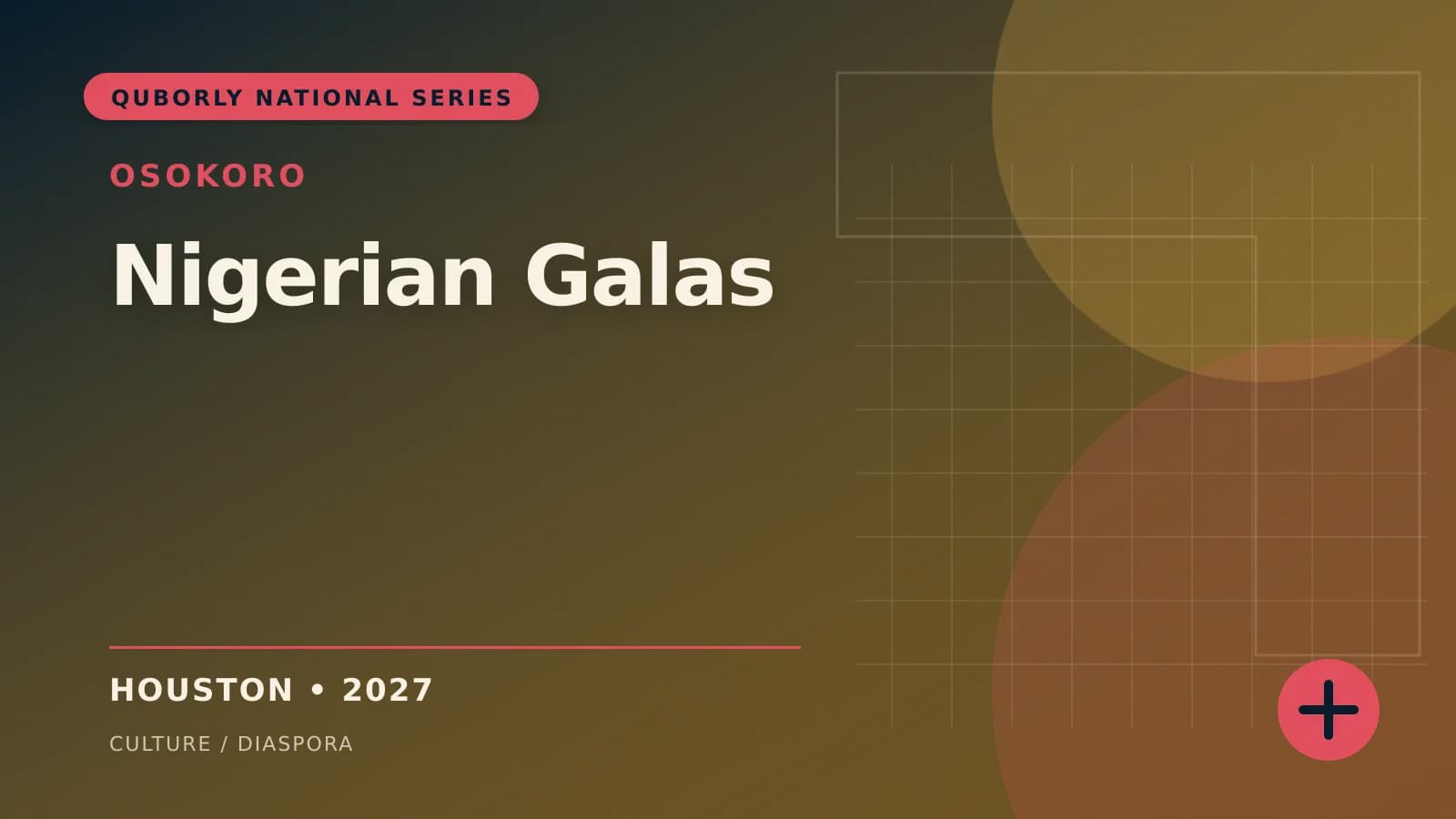 Official 16:9 event poster for Nigerian Galas, presented by Osokoro.